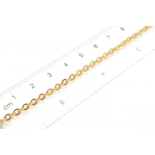 Flat cable chain gold plated (16 feet)